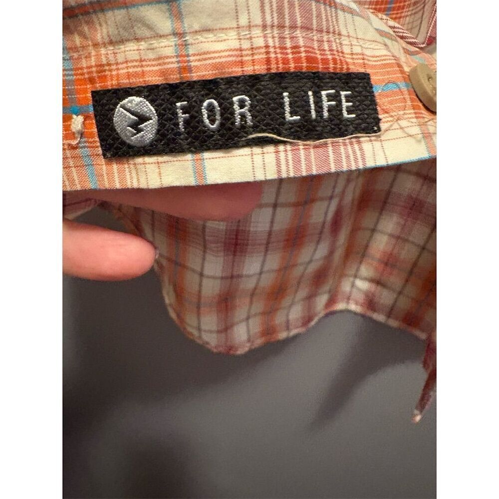 Marmot Men's Orange Plaid Short Sleeve Button-Up Shirt Size L - Picture 5 of 9